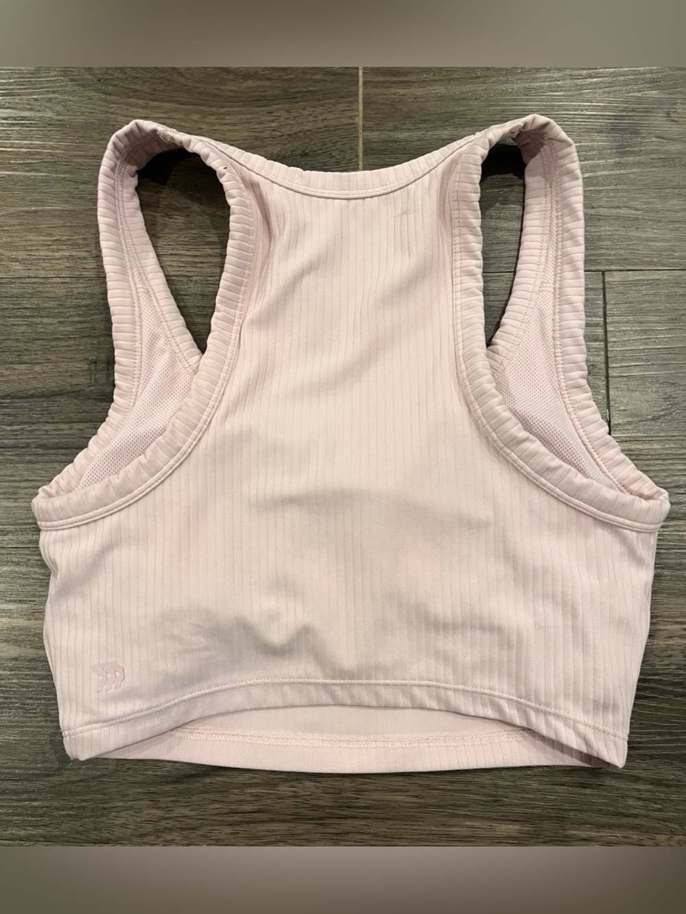 3/$11 Ribbed Light Pink Racerback Extra Small Sports Bra - Picture 2 of 4